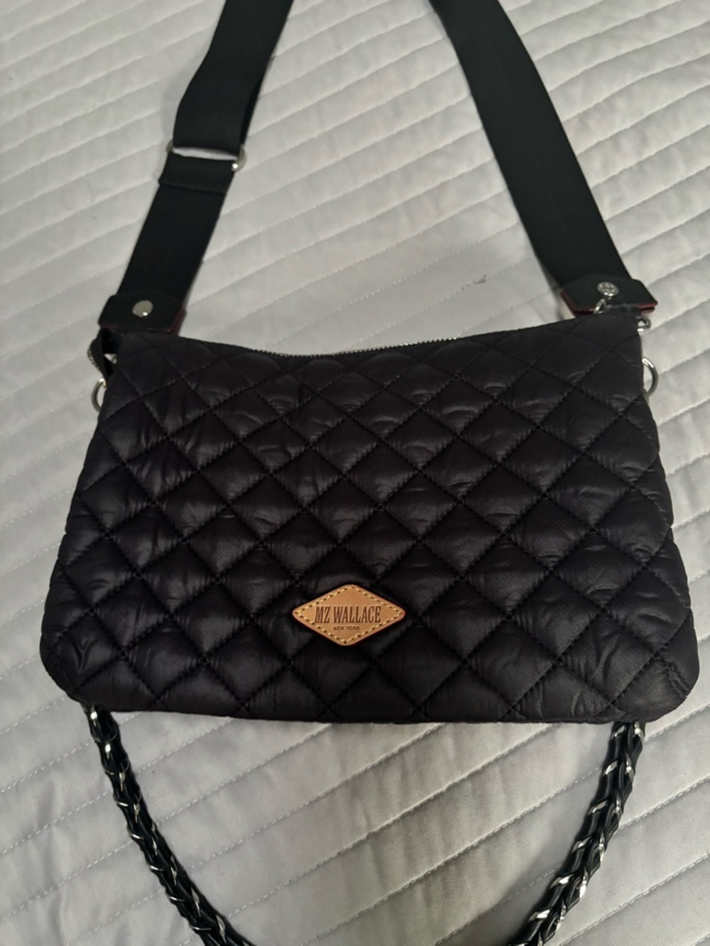 MZ Wallace Black Quilted Crossbody Bag with Removable Straps - Picture 4 of 8